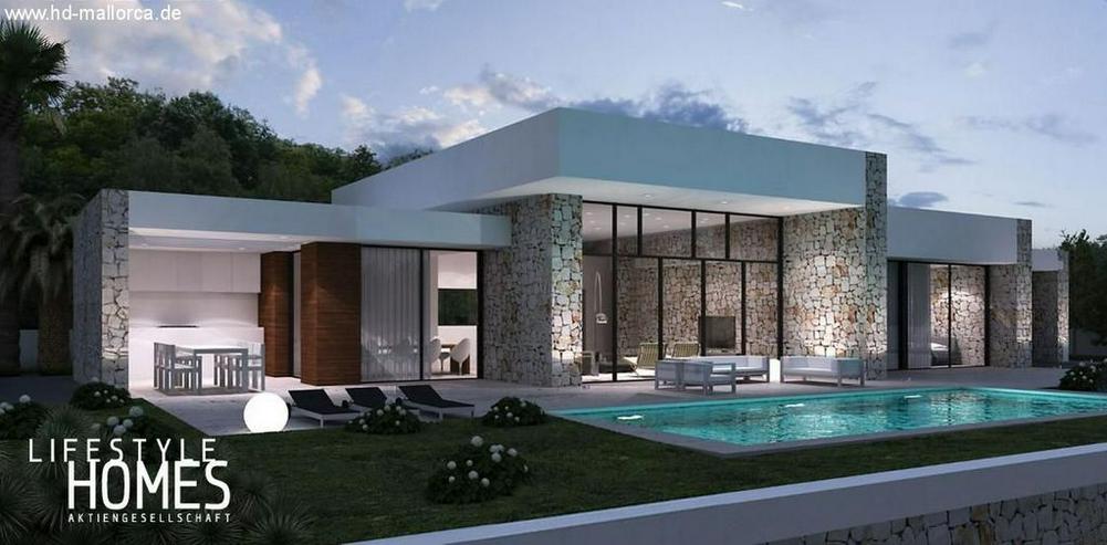 Bild 1: : moderne, 1 geschossige Luxus-Villa im Bauhausstil (ohne Grundstück)
