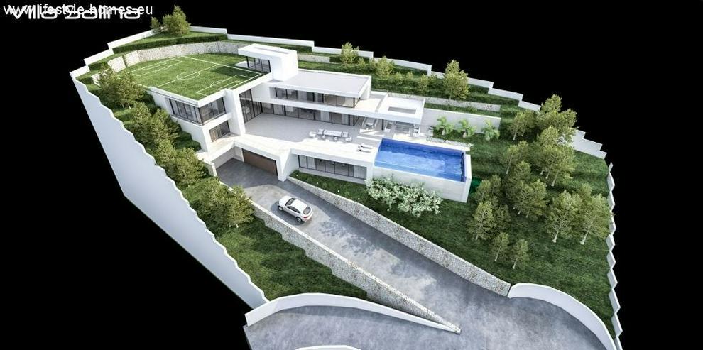 : moderne Villa für Hanggrundstücke mit eigenem Tennisplatz (ohne Grundstück)