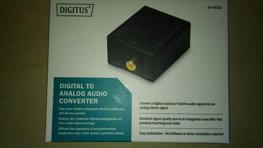 Bild 2: Digitus Audio Konverter DS-40133 und Kabel