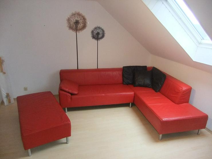 Rotes stylisches Ledersofa inklusive Divan - Sofas & Sitzmöbel - Bild 1
