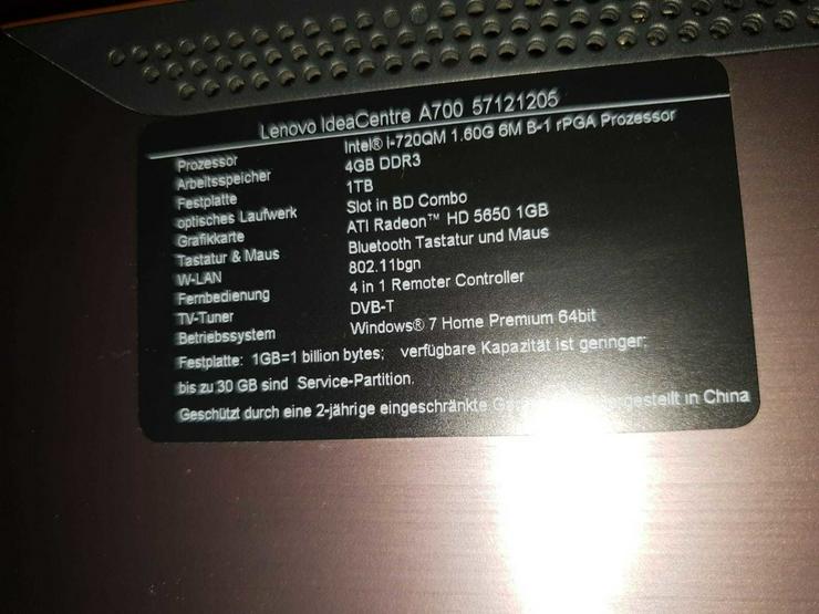 Lenovo IdeaCentre AllInOne TouchA700 - Komplettsysteme - Bild 5