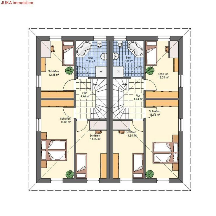 Doppelhaushälfte: Energie-"Speicher-Plus"-Haus .125 qm Wfl. in KFW 55, Mietkauf/Basis ab ... - Haus mieten - Bild 10