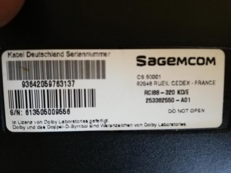 SAGEMCOM RCI88-320 KD/E HDTV Receiver mit 320 GB HDD ohne Fernbedienung - Video Recorder - Bild 2