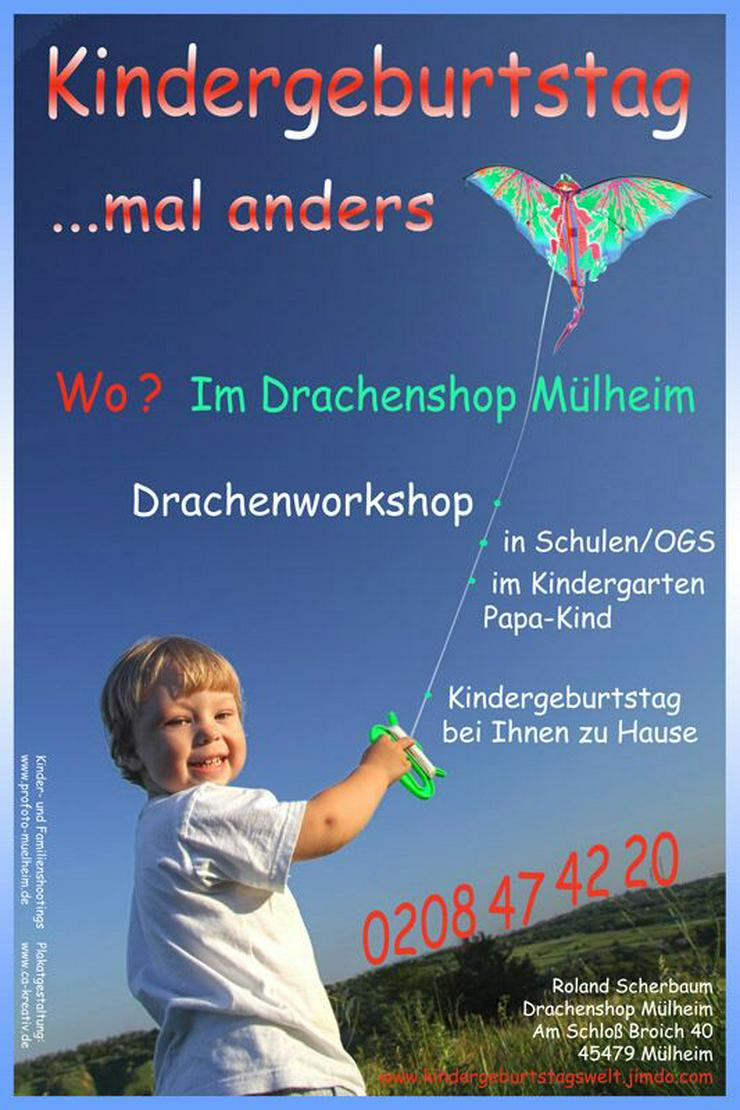 Bild 4: In der Kita / Kiga einen Drachen basteln..Papa / Kind bauen einen Drachen.oder einen Kindergeburtstag im Drachenshop Mülheim mit einem Drachenbastel Event feiern.