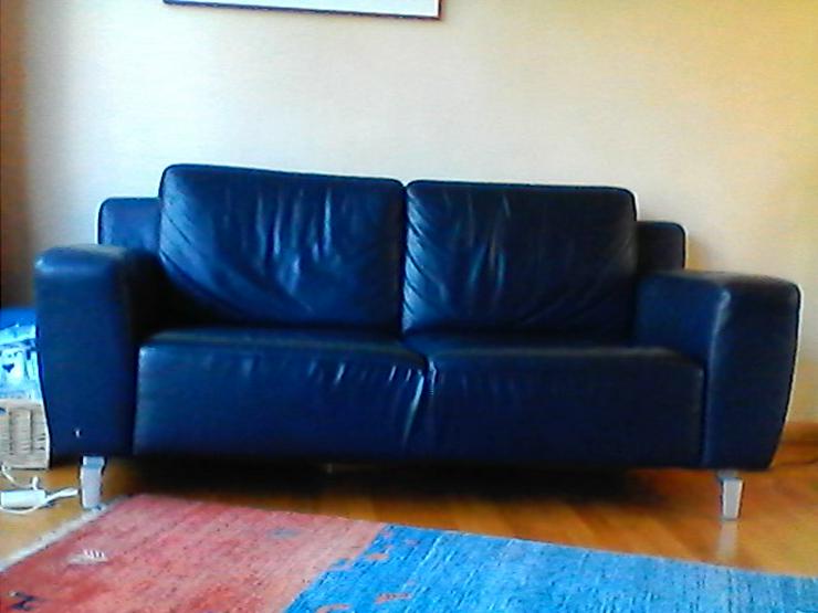 Blaues Ledersofa - Sofas & Sitzmöbel - Bild 1