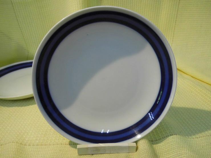Bild 2: 2 Suppenteller Lorenz Hutschenreuther / Breiter blauer Rand, tiefer Teller