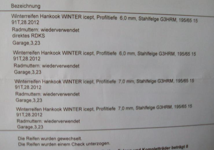 4 Winterreifen „Hankook Winter icept rs“  195/65  R15   91T - Winter Kompletträder - Bild 9