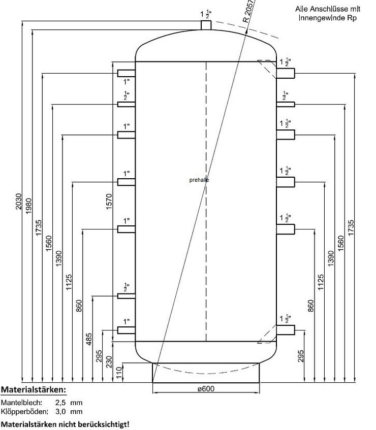 1A Pufferspeicher 1000 L. Für Heizung BHKW Kessel Kamin Ofen prehalle - Durchlauferhitzer & Wasserspeicher - Bild 1