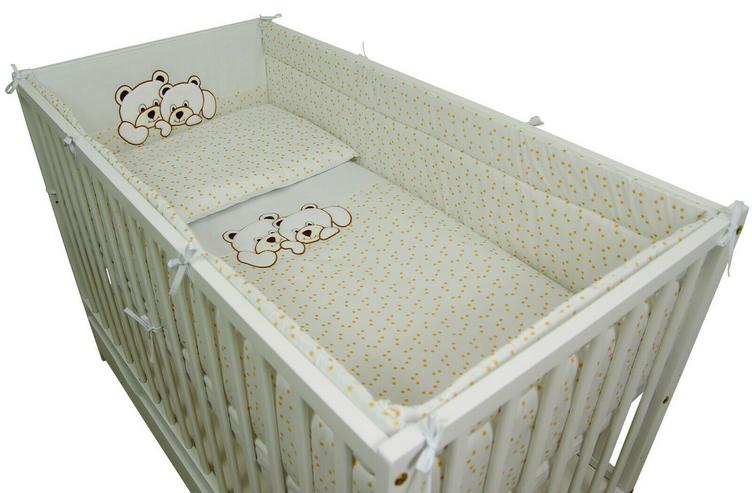  5 tlg. Bett 120x60cm + Matratze + Bettwäsche + Schützer 360 Babyzimmer Bettbezug  - Bettwäsche, Kissen & Decken - Bild 9