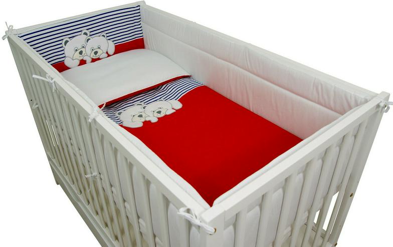 Bild 8:  5 tlg. Bett 120x60cm + Matratze + Bettwäsche + Schützer 360 Babyzimmer Bettbezug 