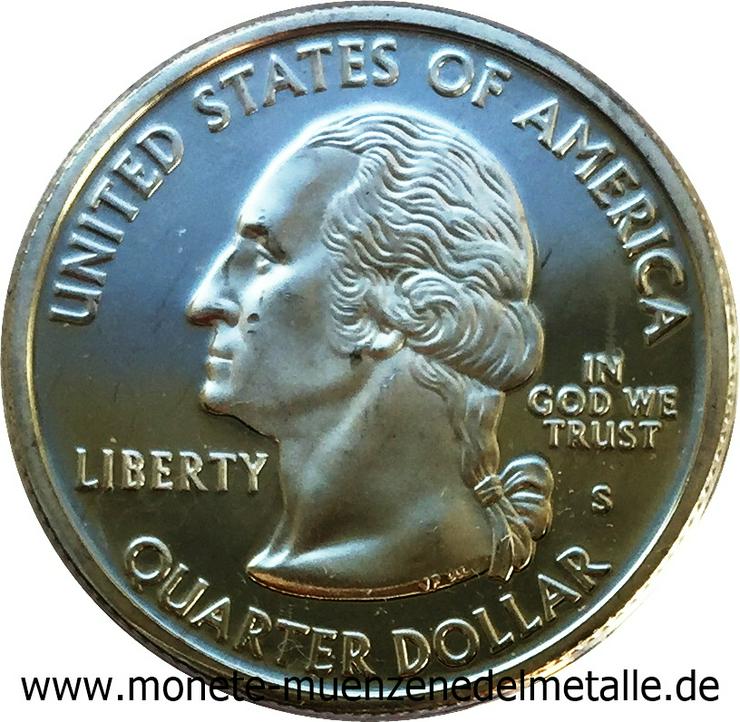 Bild 2: Usa Quarter Dollar Nevada Silber Münze