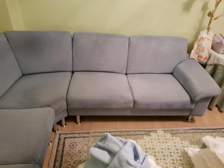 Bild 3: Sitzecke - Sofa helblau, Microfaser