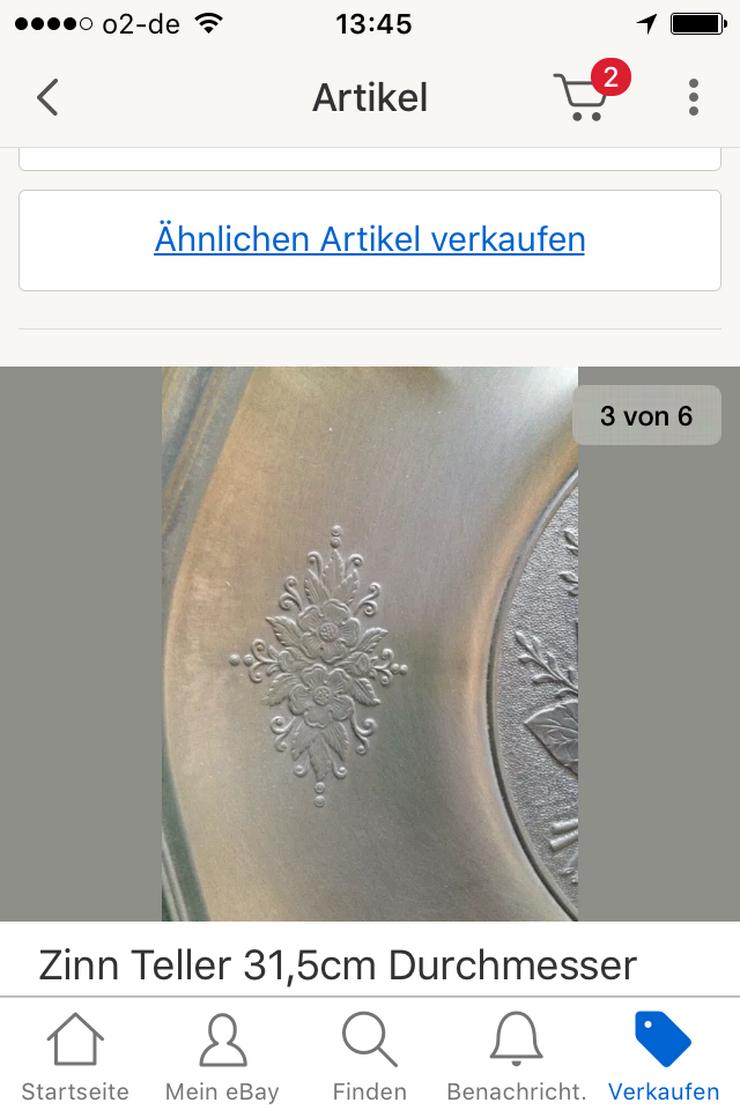Zinn Teller 31,5cm - Aufkleber, Schilder & Sammelbilder - Bild 3