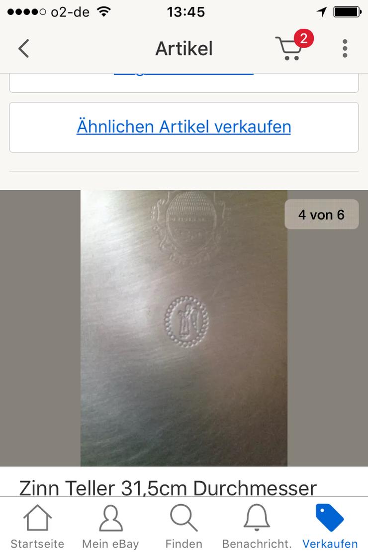 Zinn Teller 31,5cm - Aufkleber, Schilder & Sammelbilder - Bild 5