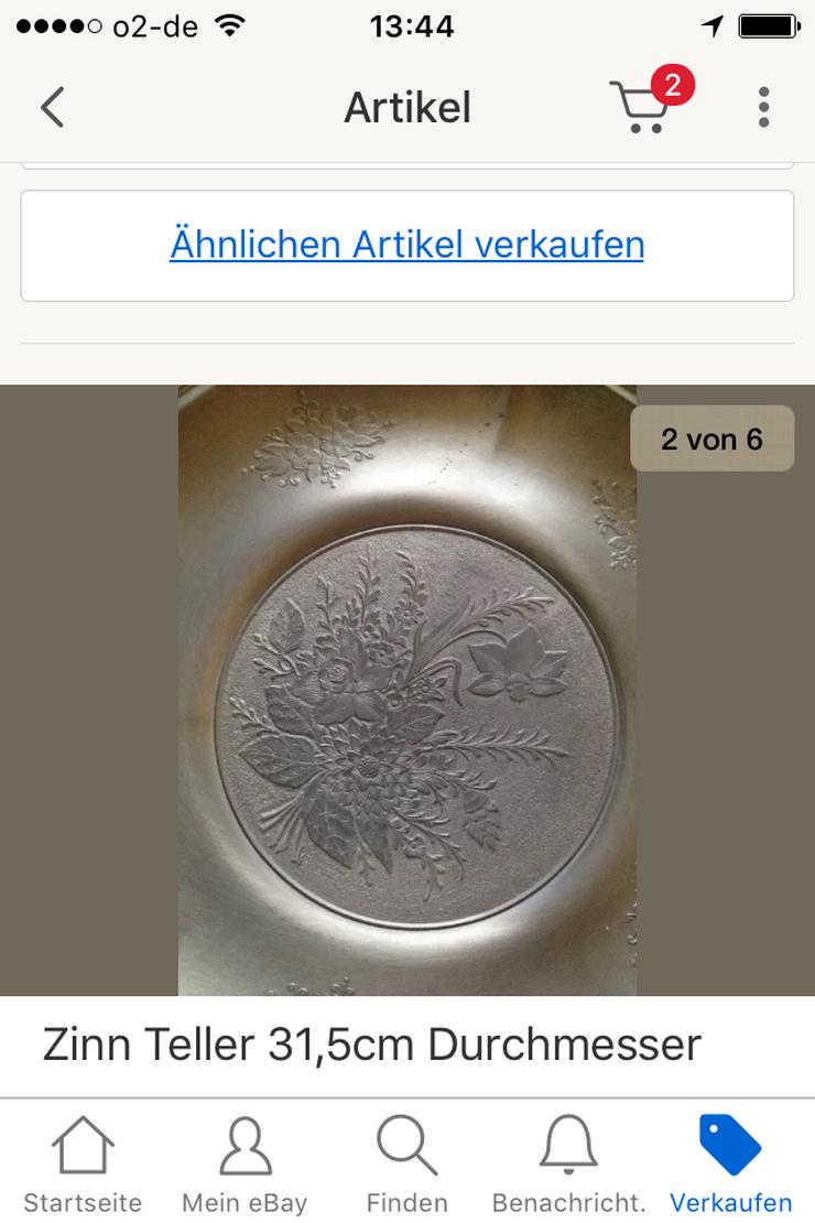 Zinn Teller 31,5cm - Aufkleber, Schilder & Sammelbilder - Bild 2
