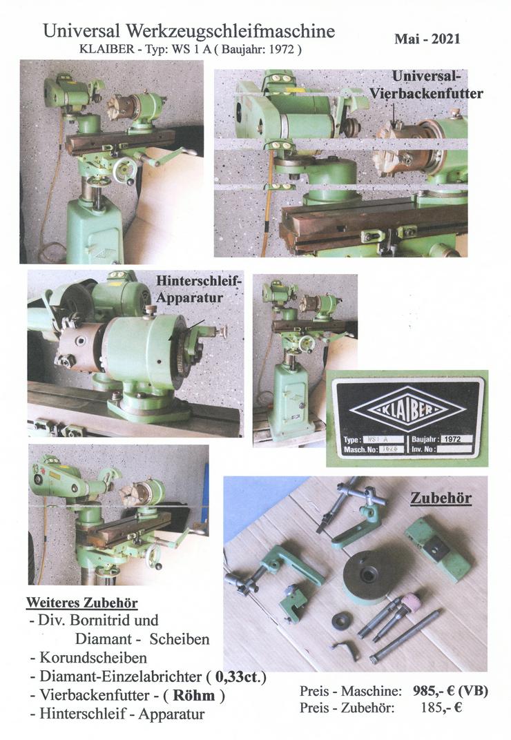 Universal Werkzeugschleifmaschine - Metallverarbeitung & Fahrzeugbau - Bild 1