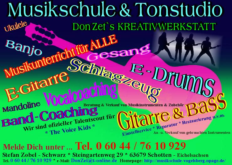 Gitarre, Bass, Gesang, Cajon, Ukulele oder Schlagzeug - Unterricht in Hessen
