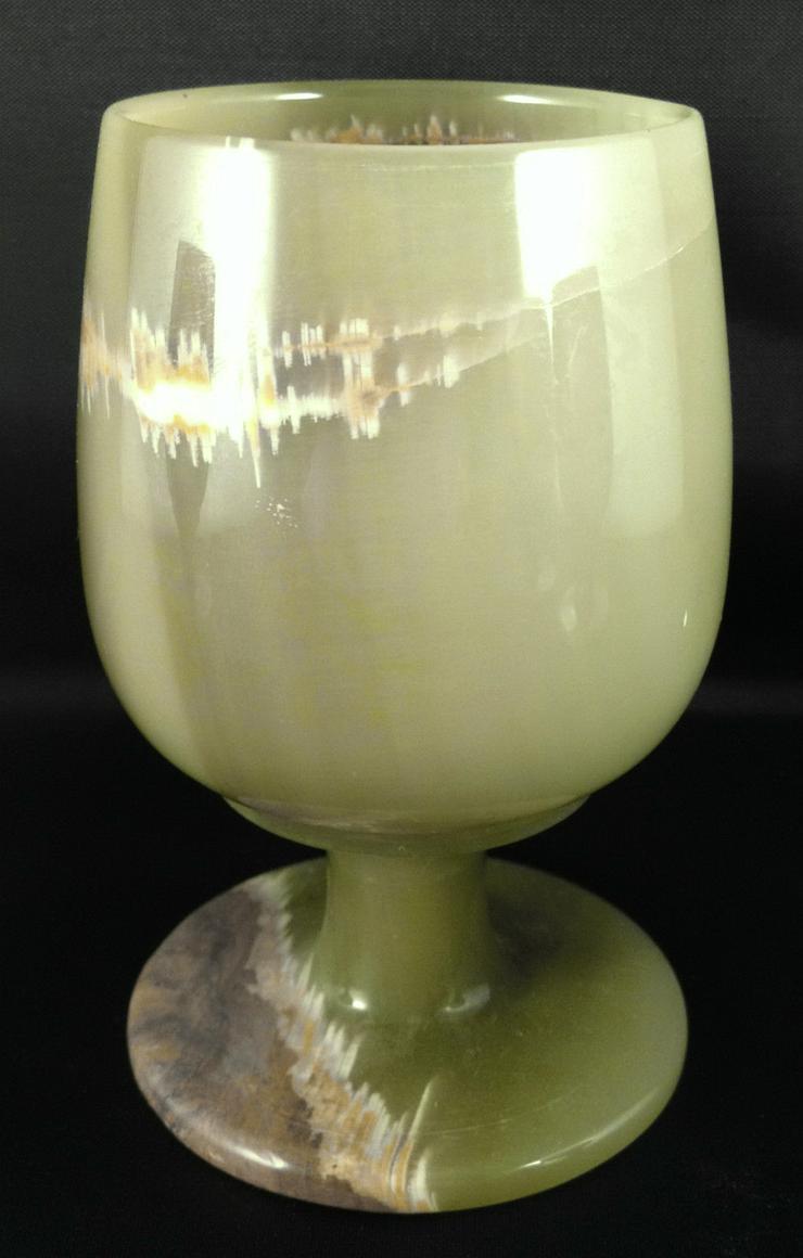 4 jade trink becher pokale  Höhe ca. 10 cm aus Halbedelstein jade onyx grünlich marmoriert mit  4 unterschiedlichen einzigartigen maserungen - Edelsteine & Fossilien - Bild 17