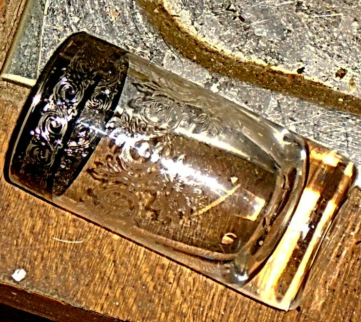 altes kleines glas mit platin rand - Weitere - Bild 6