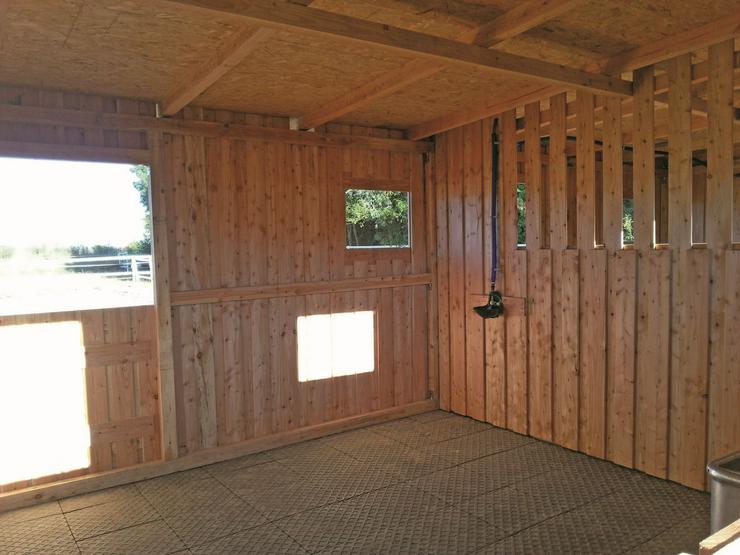Bild 17: Außenboxen - Weidehütten massiv auch mit Heu- und Sattelkammer