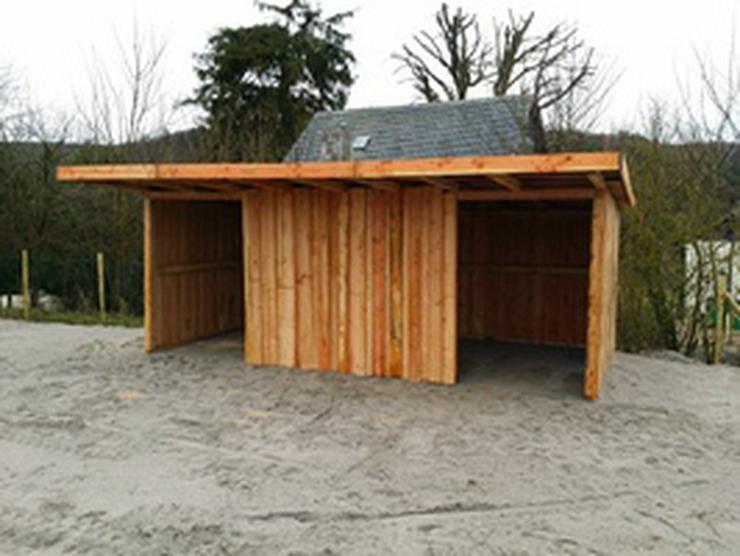 Bild 11: Außenboxen - Weidehütten massiv auch mit Heu- und Sattelkammer