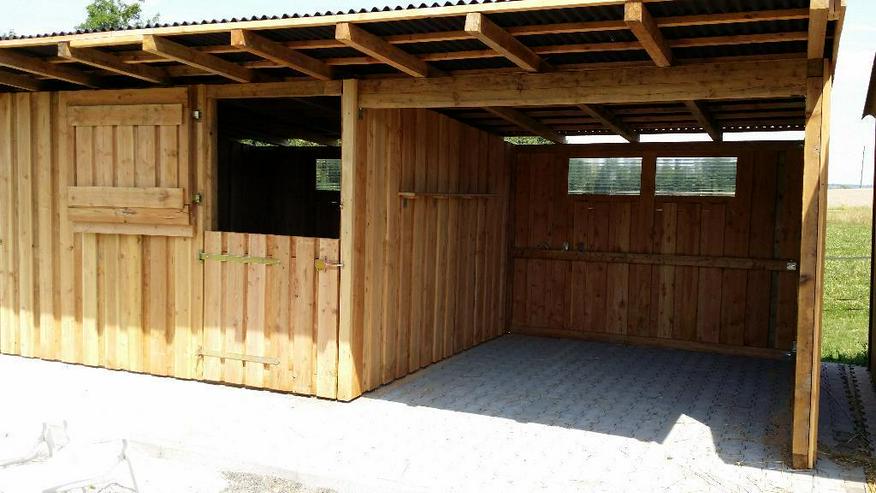 Bild 16: Außenboxen - Weidehütten massiv auch mit Heu- und Sattelkammer