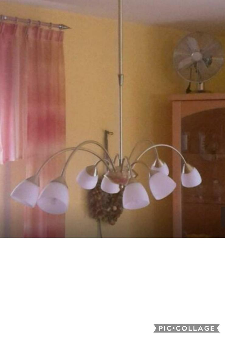 Hängelampe Esszimmerlampe 8 Leuchten Messing+Weissglas dimmbar TOP! - Decken- & Wandleuchten - Bild 1