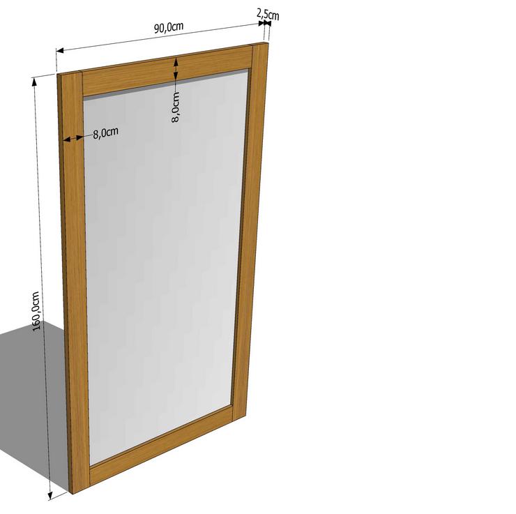 Bild 4:  SPIEGEL WANDSPIEFGEL AUS EICHENHOLZ EICHE MASSIVHOLZ LACK 90x160x2,5cm 