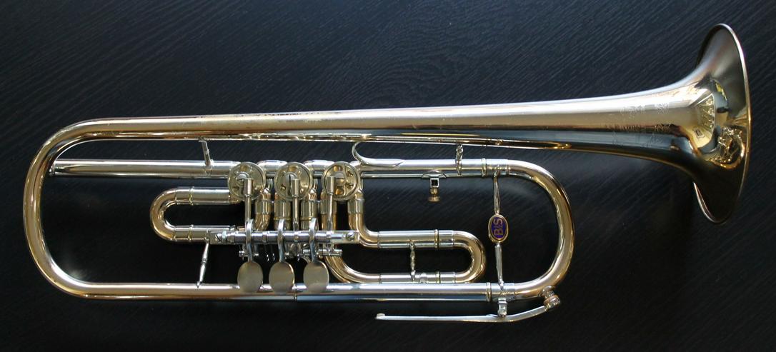 Bild 4: B & S Goldmessing / Neusilber Konzert - Trompete inkl. Koffer