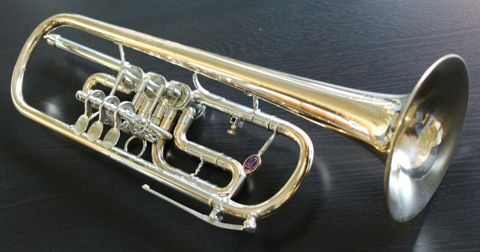 B & S Goldmessing / Neusilber Konzert - Trompete inkl. Koffer - Blasinstrumente - Bild 1