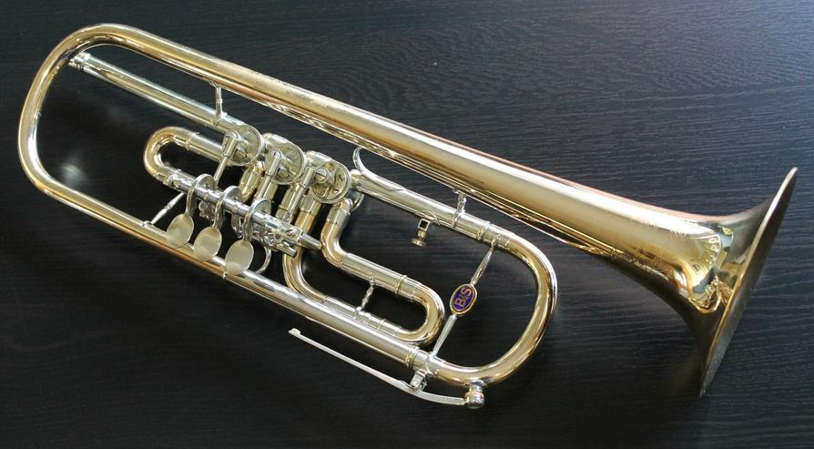 B & S Goldmessing / Neusilber Konzert - Trompete inkl. Koffer - Blasinstrumente - Bild 6