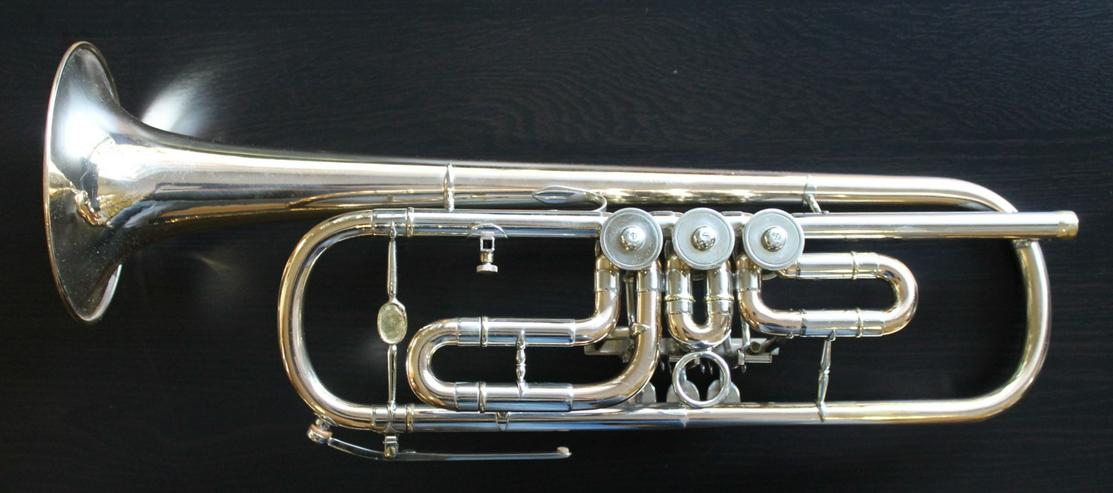 B & S Goldmessing / Neusilber Konzert - Trompete inkl. Koffer - Blasinstrumente - Bild 5