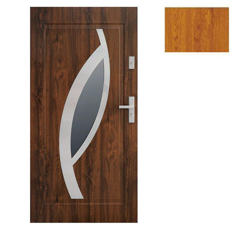 Tür Stahltür Eingangstür Haustür 65mm warm 90 100 Goldeiche Nuss Anthrazit Miram  - Türen - Bild 2