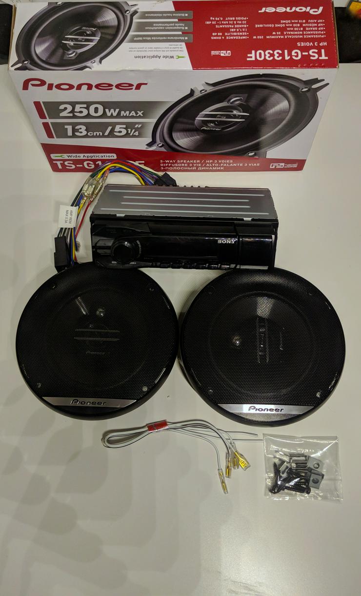 Bild 2: Pioneer TS-G1330F Auto Lautsprecher Anlage Neuwertig + Sony Radio DSX-A42UI