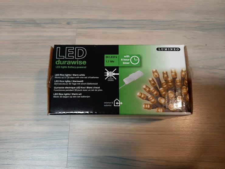 Bild 1: LED-Girlande Lichterkette Minikette mit Batteriebetrieb und Timer