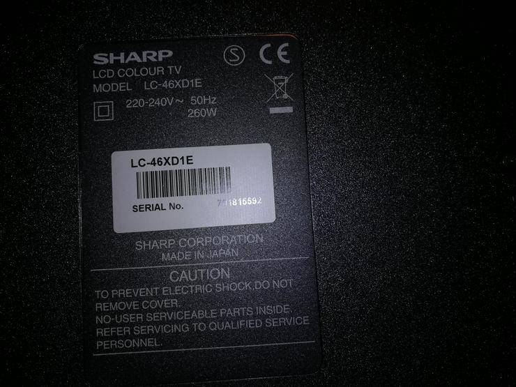 Sharp Aquas LCD 46 XD1 46 Zoll 16:9 Full-HD LCD Fernseher. - > 45 Zoll - Bild 3