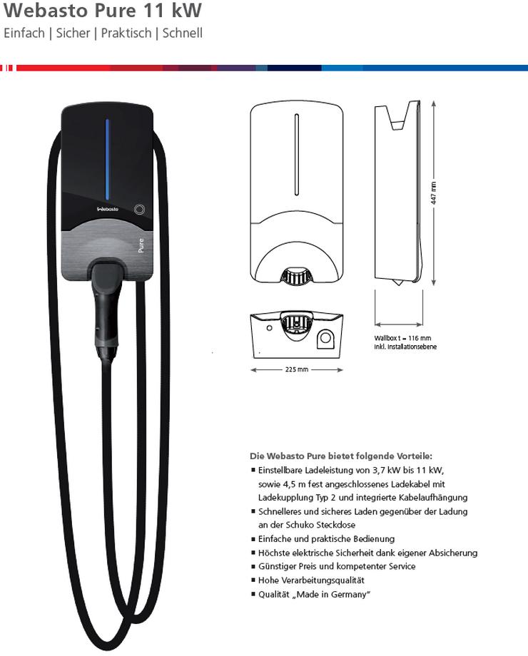 Bild 5: Wallbox Ladestation Steckdose Elektrofahrzeuge 11kw Webasto Pure
