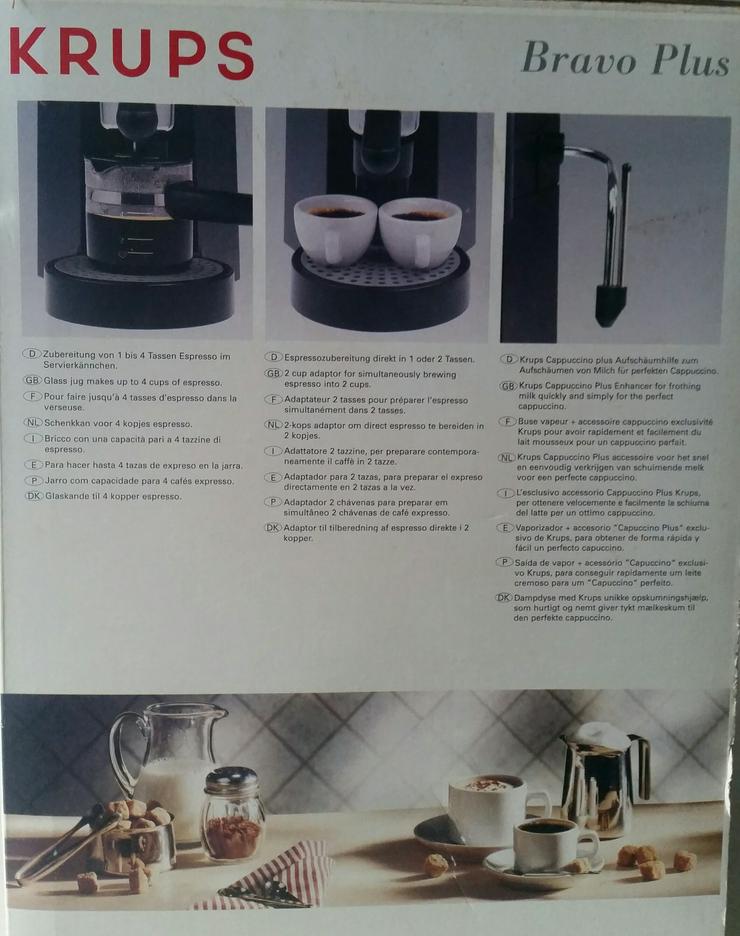 Bild 3:  Krups Bravo Plus F 872 42 Espressomaschine schwarz  mit komplettem Zubehör: