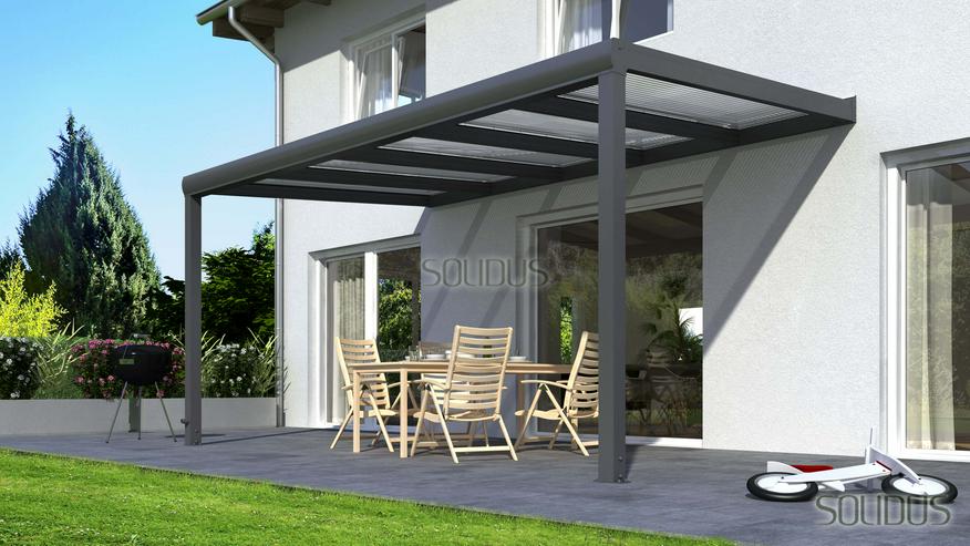 Terrassenüberdachung aus Holz oder Alu mit Stegplatten und Glas von solidus24 - Weitere - Bild 1