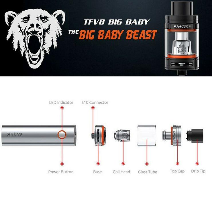 Bild 5: SMOK Alien 220W Dampfer Kit & SMOK TFV8 Baby Tank E Zigarette