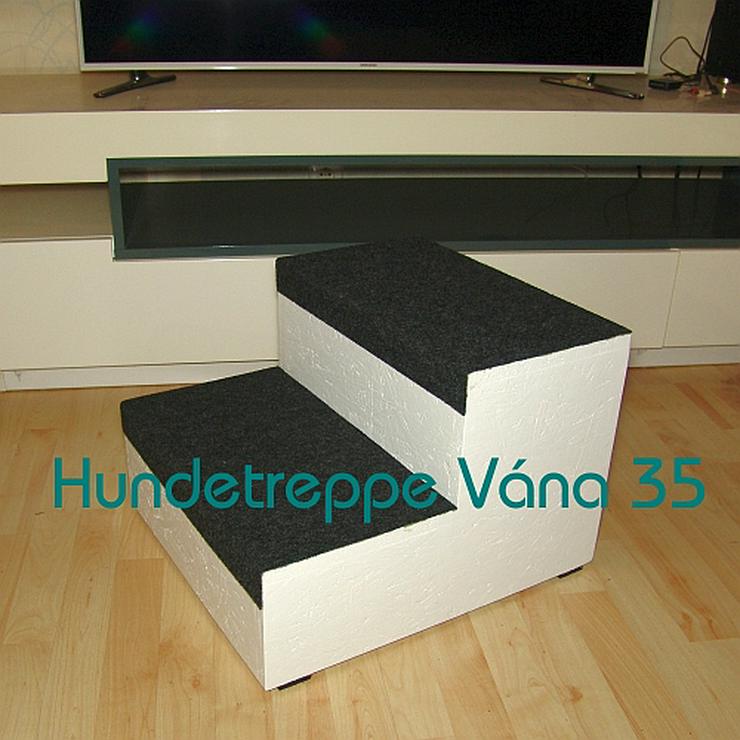 Hundetreppe, 2-stufig, Holz, sehr stabil, Handarbeit - Körbe, Betten & Decken - Bild 1