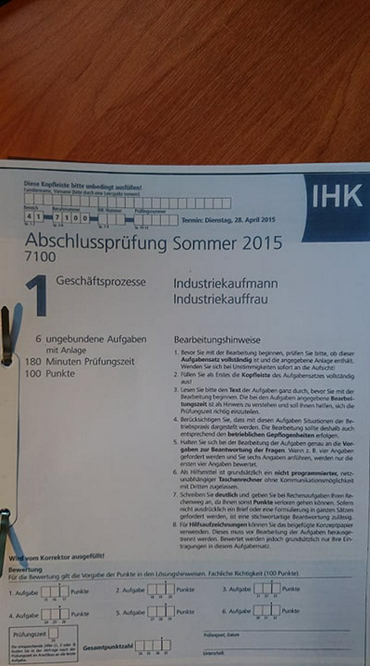 Bild 3: IHK Prüfungen Industriekaufleute 2010 - 2018 inklusive Lösungen