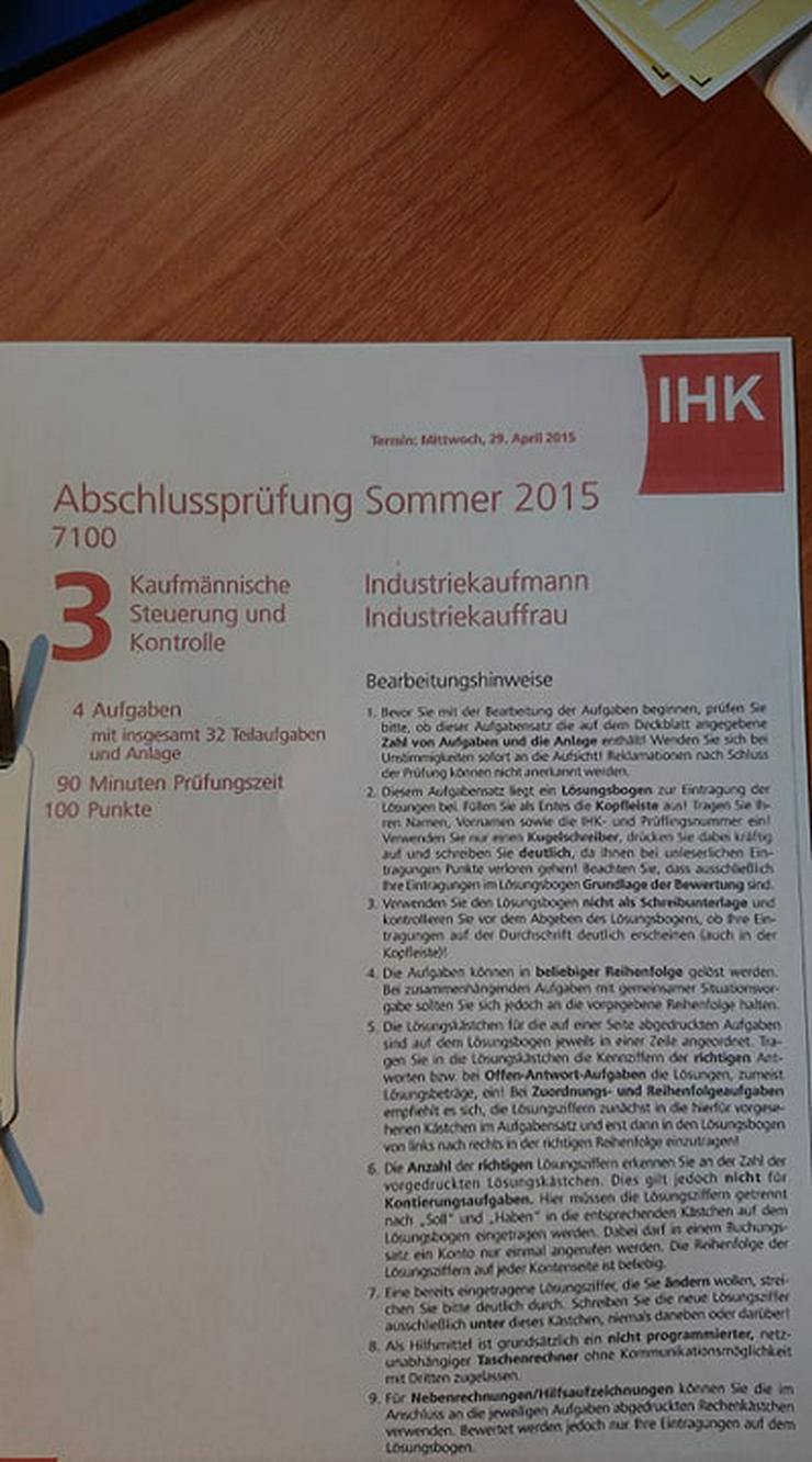 Bild 4: IHK Prüfungen Industriekaufleute 2010 - 2018 inklusive Lösungen