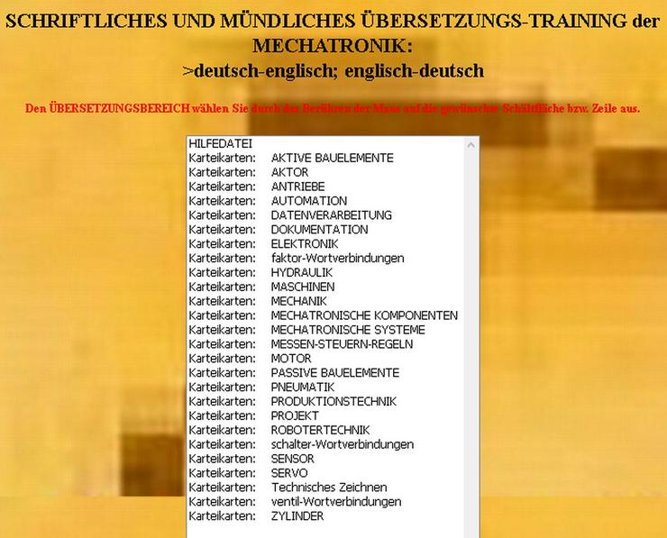 Bild 5: 13000 uebersetzte Mechatronik-Lernkarten: deutsch-englisch Karteikarten-Trainer
