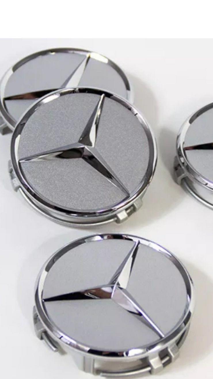 Bild 2: 4 Stück 60mm Silber Mercedes-Benz AMG Nabendeckel Nabenkappen A4154002800