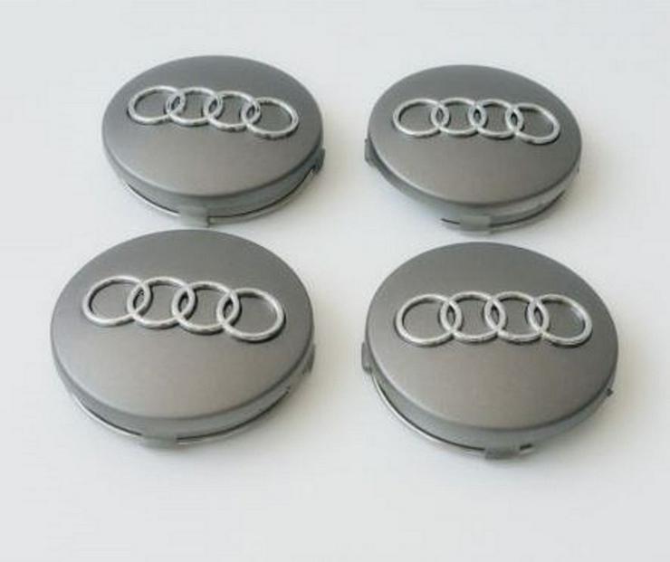 Bild 3: "4 Stück Audi 60mm Nabenkappen Nabendeckel Silber 4B0601170"