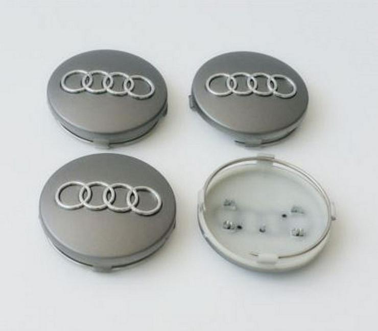 "4 Stück Audi 60mm Nabenkappen Nabendeckel Silber 4B0601170" - Zubehör - Bild 1