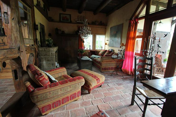 Bild 11: Historisches Reetdach-Fachwerkanwesen mit Elbblick im Wendland