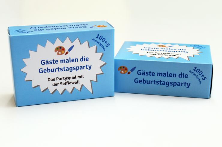 100 Spielkarten, Runder Geburtstag, "Gäste malen die Geburtstagsparty", Kartenspiel mit 