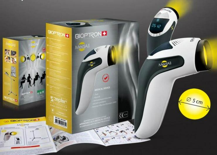 Bild 3: Zepter Bioptron MedAll mit Bodenstativ Lichttherapiegerät heilendes Licht Lampe